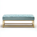 Pufa tapicerowana do siedzenia w salonie z weluru - 120 x 60 x 45