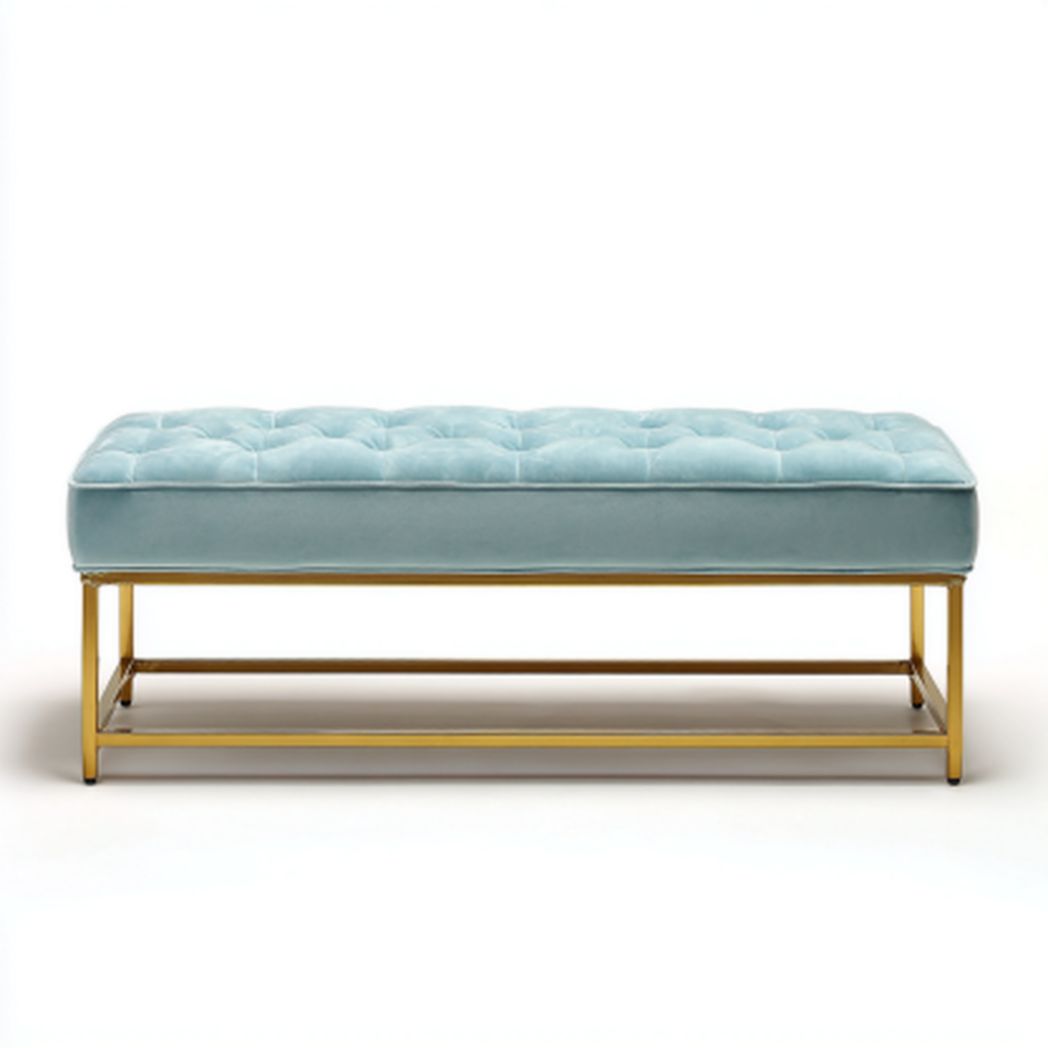 Pufa tapicerowana do siedzenia w salonie z weluru - 120 x 60 x 45